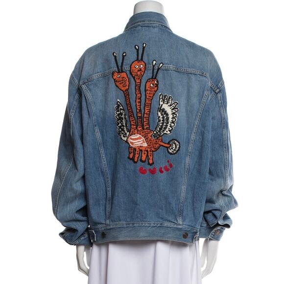 ❤️Gucci x Freya Hartis 2021 Denim Jacket❤️ - Picture 2 of 3